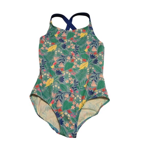 Boden Girls' Floral Print One-Piece Swimsuit - Excellent! - Picture 1 of 6